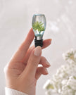 Handmade Green Flower Resin Wine Stopper, Botanical Bloom Design, Gift Boxed