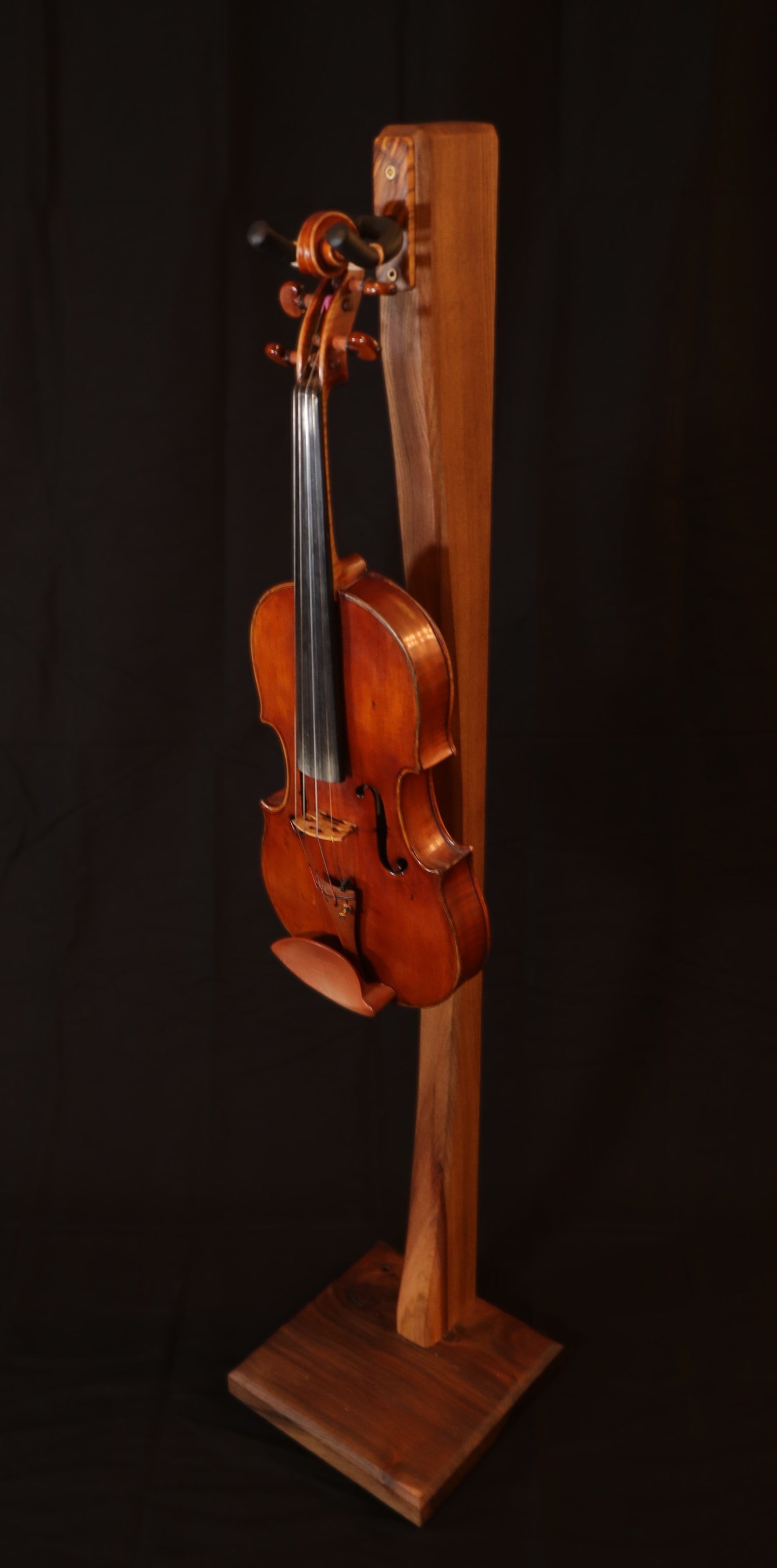 Handmade Northern Elm & Walnut Instrument Stand – Modern Wooden Display for Guitars, Violins, Cellos and More | Luxury Music Gift
