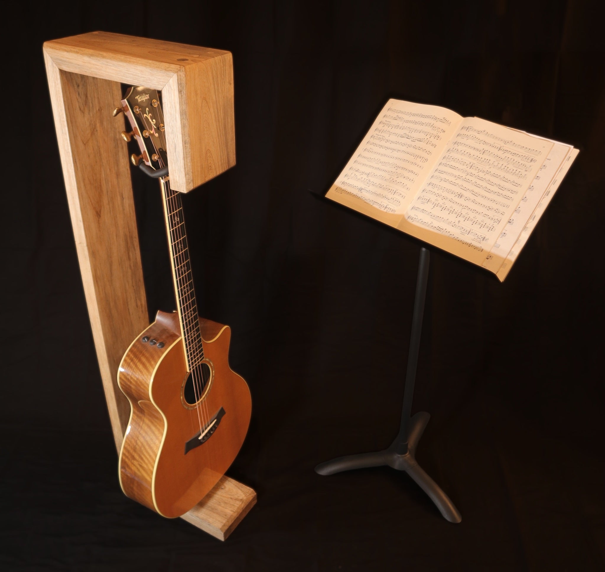 Handmade California Ash – Modern Waterfall Style Wooden Display for Guitars, Violins, Cellos and More | Luxury Music Gift