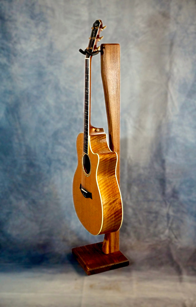 Handmade Northern Elm & Walnut Instrument Stand – Modern Wooden Display for Guitars, Violins, Cellos and More | Luxury Music Gift