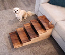 Five Dogs Elevated Pet Steps – Handcrafted Walnut & Maple Wooden Pet Stairs – Stylish & Durable Steps for Dogs, Cats & Small Pets
