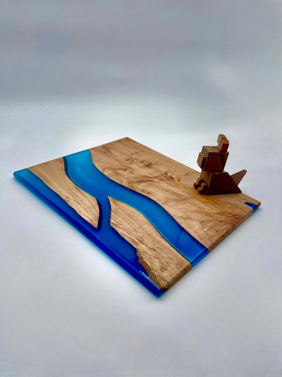 Luxury Handmade Wood & Epoxy River Art Board - One-of-a-Kind Decor & Collectible Display Piece