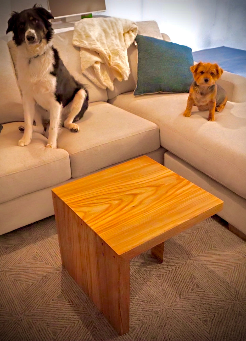 Elm Waterfall Coffee Table – Solid Wood