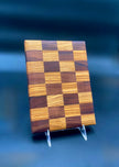 Handmade Checkered Wood Cutting Board Crafted from Walnut & Pistachio| One-of-a-Kind Functional Art