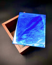 Walnut & Blue Epoxy Resin Box – Handcrafted Memory Box & Decor – Unique Luxury Wood Art – One-of-a-Kind Gift for Him or Her