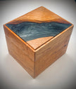 Handmade Cherry Wood Box with Black Epoxy Resin – Luxury Wood and Epoxy Resin Box – Unique Gift for Him or Her – Modern Decorative Art Box
