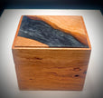 Handmade Cherry Wood Box with Black Epoxy Resin – Luxury Wood and Epoxy Resin Box – Unique Gift for Him or Her – Modern Decorative Art Box