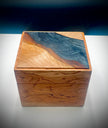 Handmade Cherry Wood Box with Black Epoxy Resin – Luxury Wood and Epoxy Resin Box – Unique Gift for Him or Her – Modern Decorative Art Box