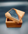 Handmade Cherry Wood Box with Black Epoxy Resin – Luxury Wood and Epoxy Resin Box – Unique Gift for Him or Her – Modern Decorative Art Box
