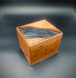 Handmade Cherry Wood Box with Black Epoxy Resin – Luxury Wood and Epoxy Resin Box – Unique Gift for Him or Her – Modern Decorative Art Box