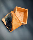 Handmade Cherry Wood Box with Black Epoxy Resin – Luxury Wood and Epoxy Resin Box – Unique Gift for Him or Her – Modern Decorative Art Box