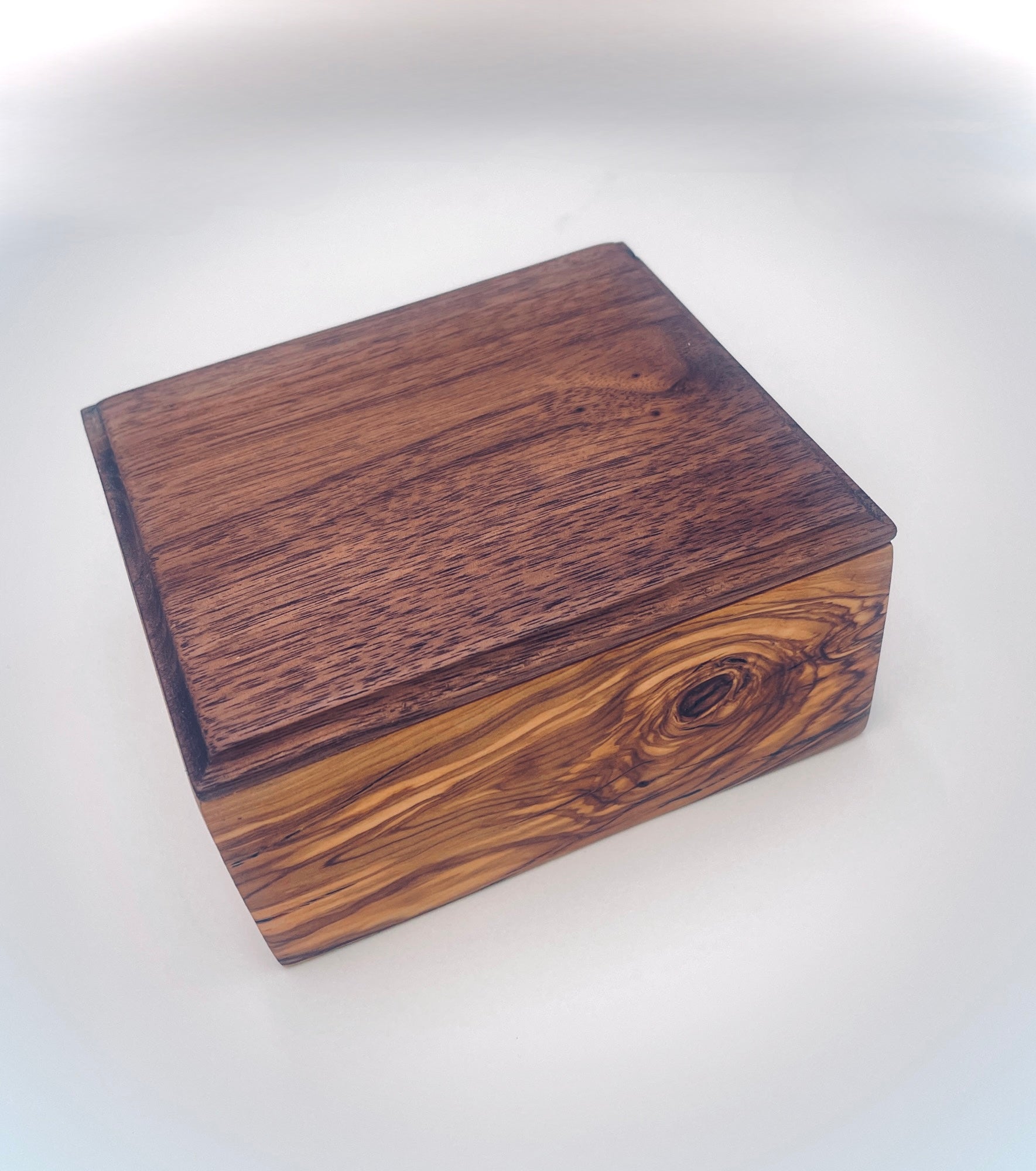 Handmade Walnut and Cherry Wood Box – Luxury Solid Wood Box – Unique Gift for Him or Her – Modern Decorative Accent Box – Artisan Desk or Storage Box