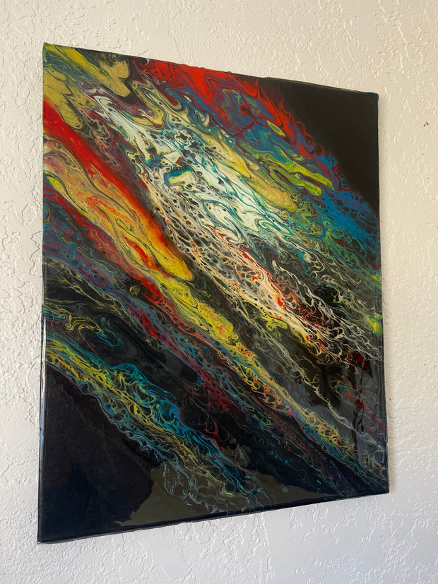 Original Abstract Acrylic Painting with Premium Epoxy Resin Finish | Colorful Modern Wall Ar