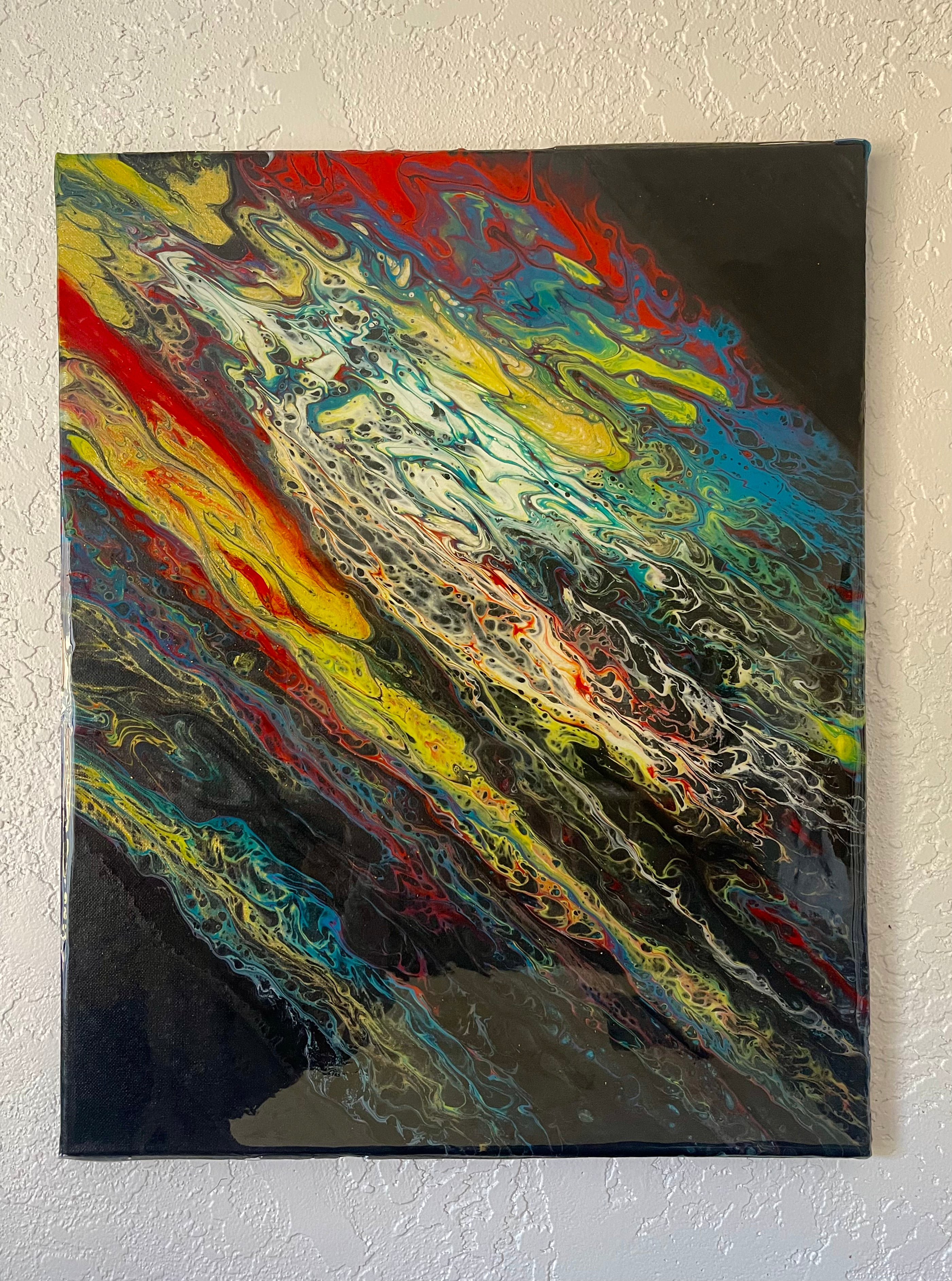 Original Abstract Acrylic Painting with Premium Epoxy Resin Finish | Colorful Modern Wall Ar
