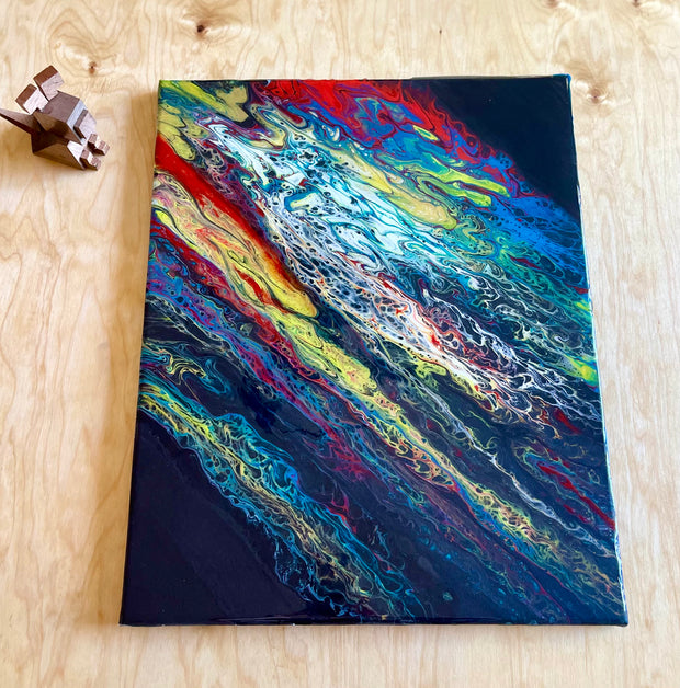 Original Abstract Acrylic Painting with Premium Epoxy Resin Finish | Colorful Modern Wall Ar