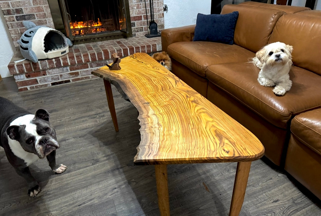 SOLD- Pistachio & Eucalyptus Live Edge Coffee Table