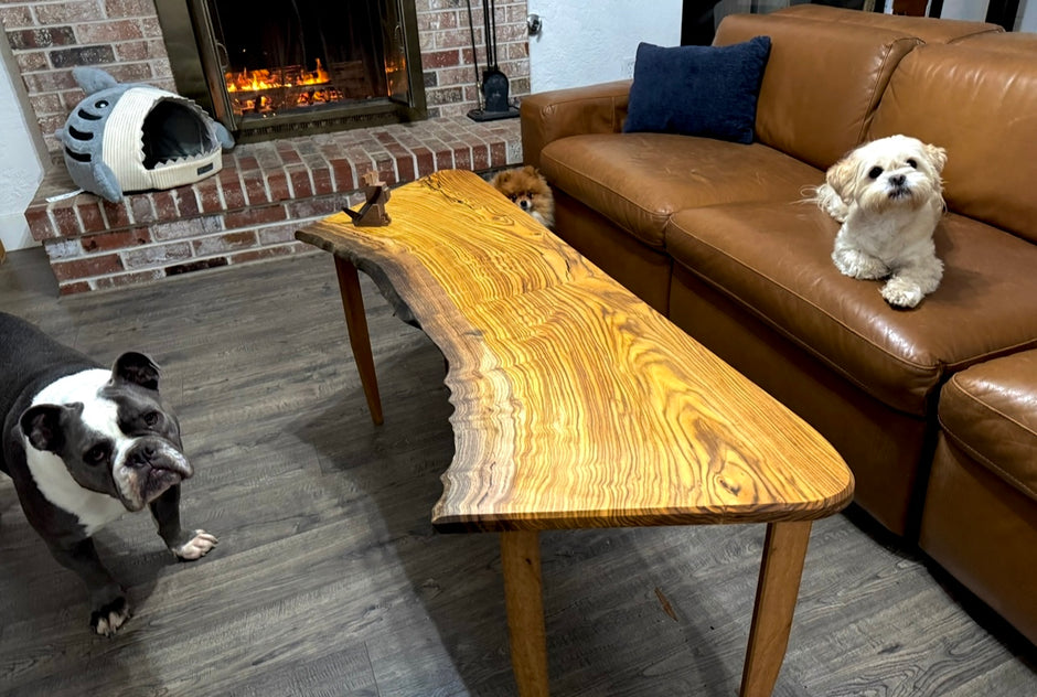 SOLD- Pistachio & Eucalyptus Live Edge Coffee Table