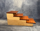 Five Dogs Elevated Pet Steps – Handcrafted Wooden Mahogany & Pine Pet Stairs – Stylish & Durable Steps for Dogs, Cats & Small Pets