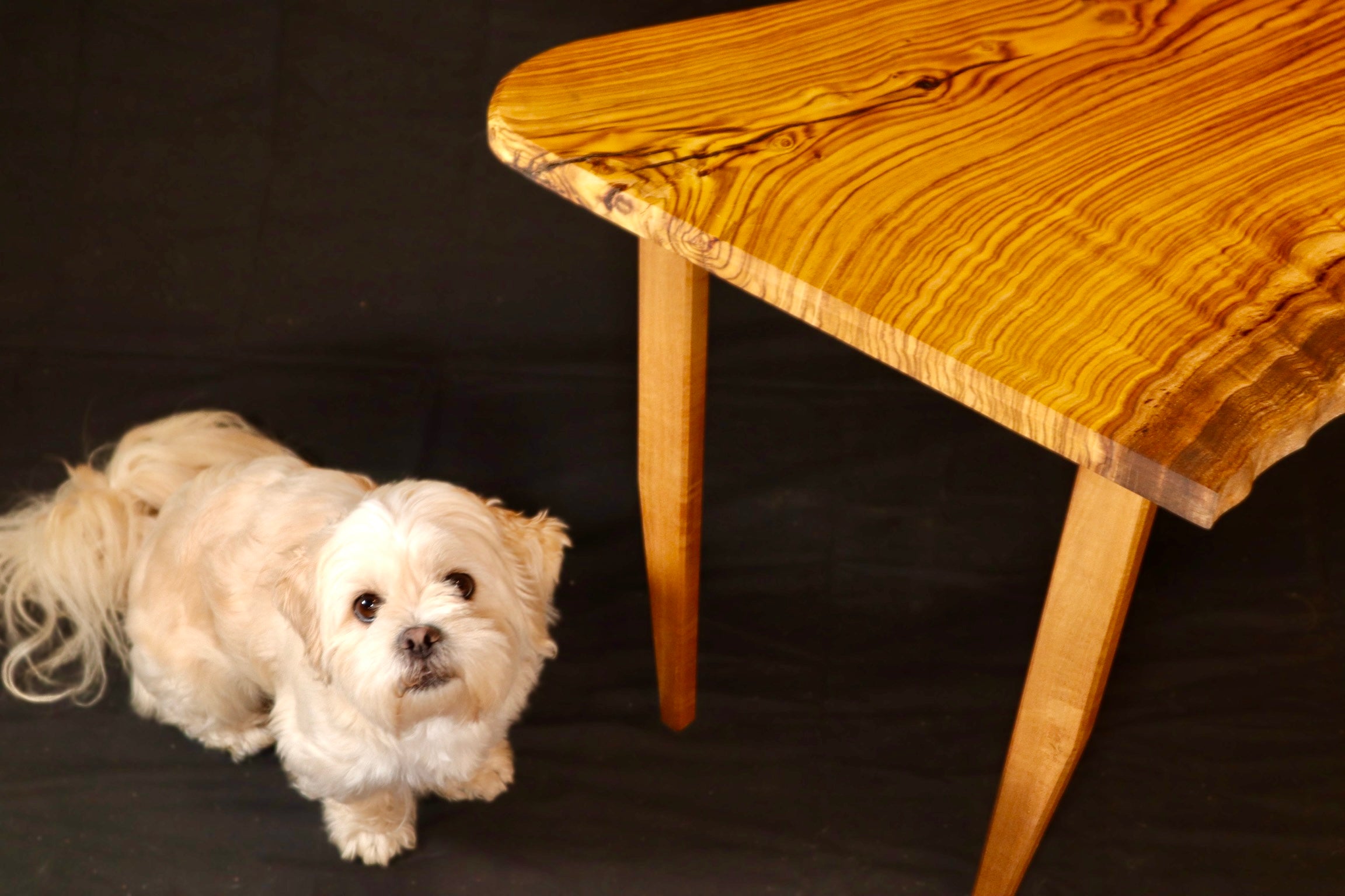 SOLD- Pistachio Live Edge Coffee Table – Luxury Minimalist Handcrafted Wood Statement Piece