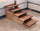 Five Dogs Elevated Pet Steps – Handcrafted Walnut & Maple Wooden Pet Stairs – Stylish & Durable Steps for Dogs, Cats & Small Pets