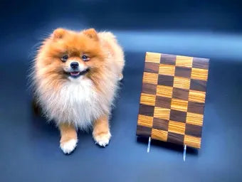 Handmade Checkered Wood Cutting Board Crafted from Walnut & Pistachio| One-of-a-Kind Functional Art