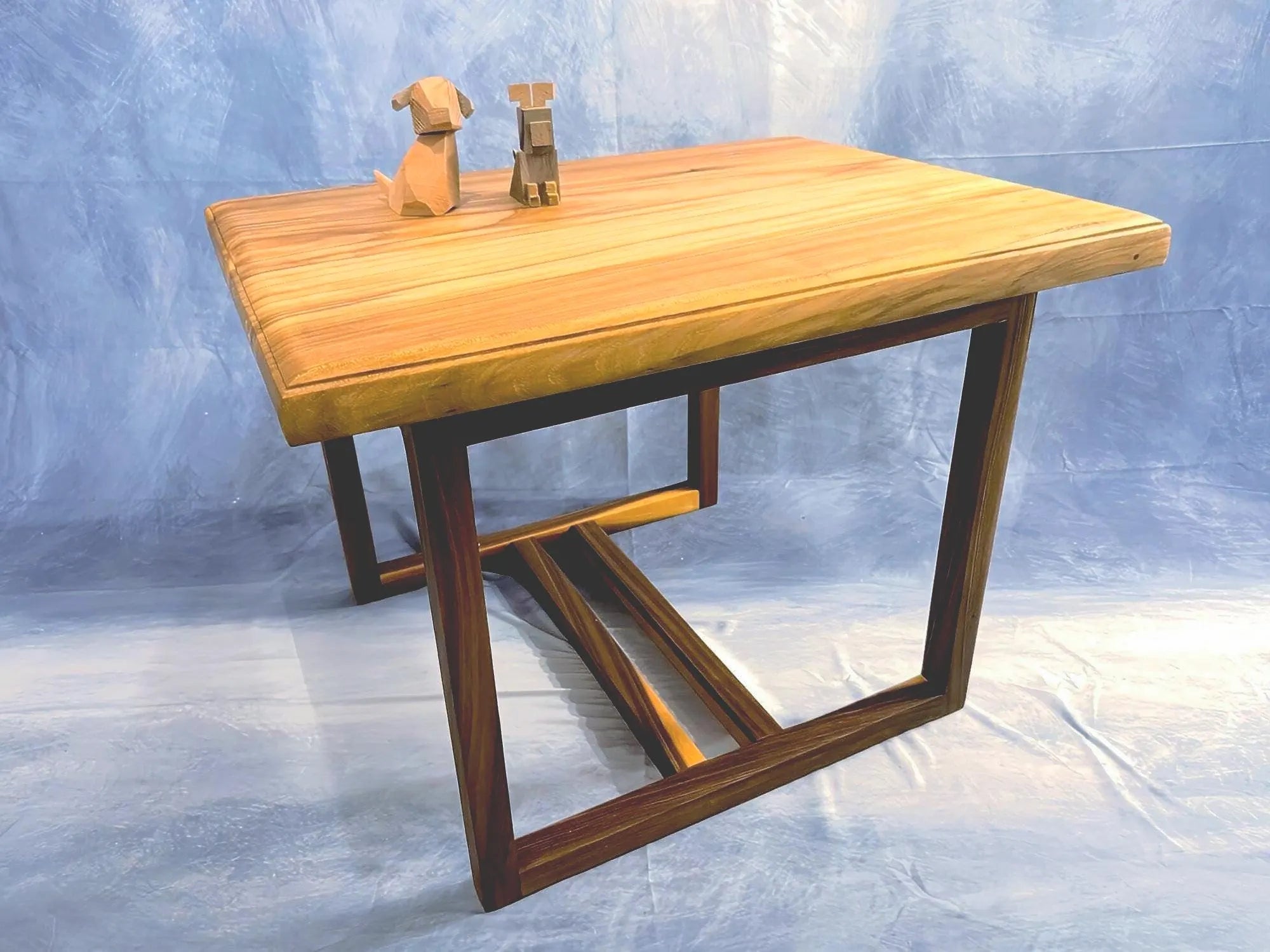 Handcrafted Elm Mid-Century Coffee Table – Solid Wood, Timeless Design