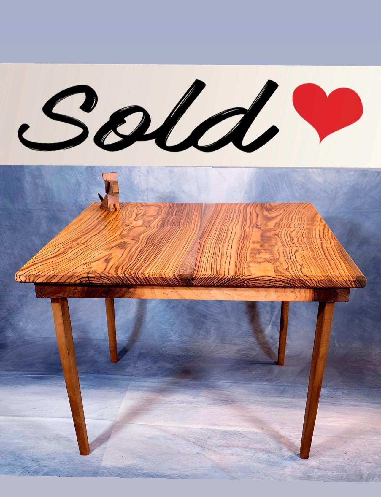 Handmade Pistachio Wood Coffee Table  Mid-Century Modern Design