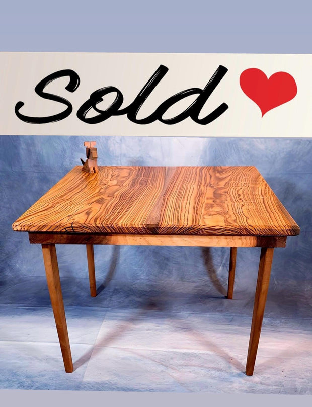 Handmade Pistachio Wood Coffee Table  Mid-Century Modern Design