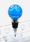 Handmade Ocean Blue Resin Wine Stopper - Gemstone Design - Gift Box Included