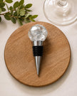 Silver Leaf Wine Stopper - Handmade Resin Bottle Stopper - Gemstone Design - Gift Box Included