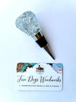 Silver Leaf Wine Stopper - Handmade Resin Bottle Stopper - Gemstone Design - Gift Box Included